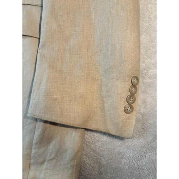 Andrew Fezza Men’s Classic Fit Blazer Jacket 50 L Beige Linen Sport Coat - Picture 5 of 16